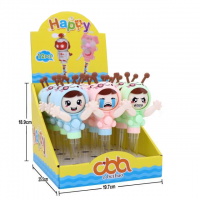 Funny wholesale hard candy tube toy for kids with cartoon character