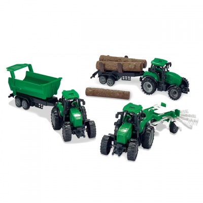 Hot Item Free Wheel Toy Tractor Farm Truck Toy Vehicle Plastic Model Car Set With Farm Tools