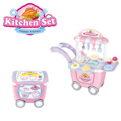 Educational toys preschool play set kitchen toddler toy BBQ food store cart for kids