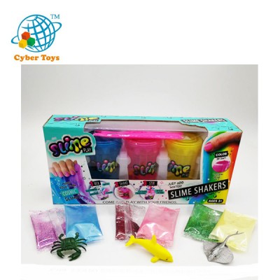 Educational diy shake  set Hot cheap promotional gift colorful  make  crystal slime making kit supplies