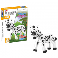 Funny educational diy animal EVA  3D zebra building blocks toy for children